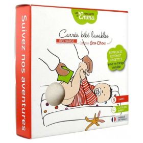 Lot de 5 carrés lavables bébé en Coton Bio - Collection ECO-CHOU - Les Tendances d'Emma