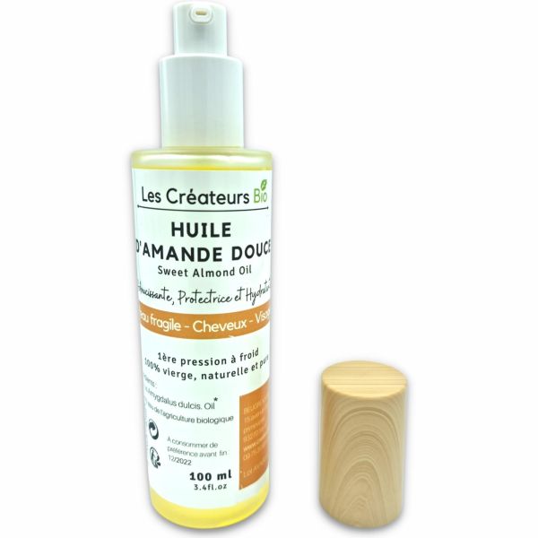 Huile d'Amande douce (Almond Oil) - 100ml - Pure et 100% Naturelle - Les Créateurs Bio