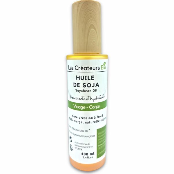 Huile de Soja (Soybean Oil) 100 ml - Pure et 100% Naturelle - Les Créateurs Bio