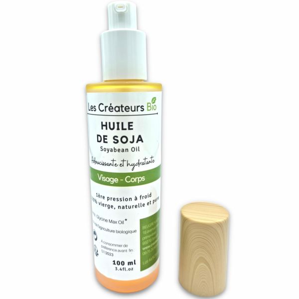 Huile de Soja (Soybean Oil) 100 ml - Pure et 100% Naturelle - Les Créateurs Bio