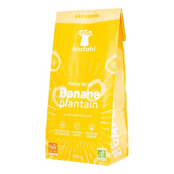 Farine de Banane plantain Bio - Sans Gluten - 400g - Matahi