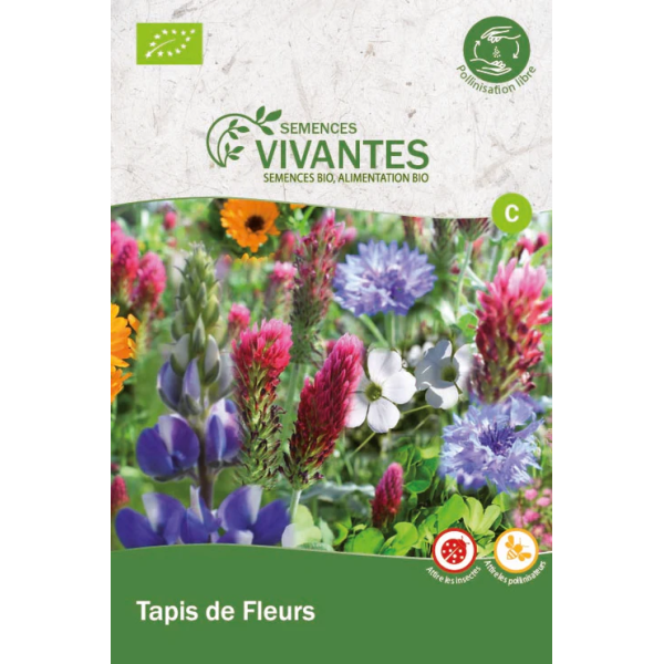 Tapis de fleurs Bio - Sachet de fleurs à semer - Semences Vivantes
