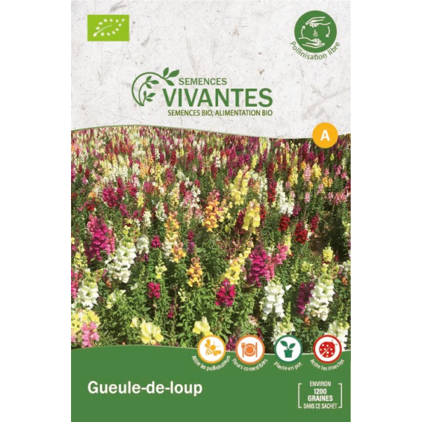 Graines de Gueule-de-loup Bio (Demeter) - Sachet de 1200 graines à planter - Semences Vivantes