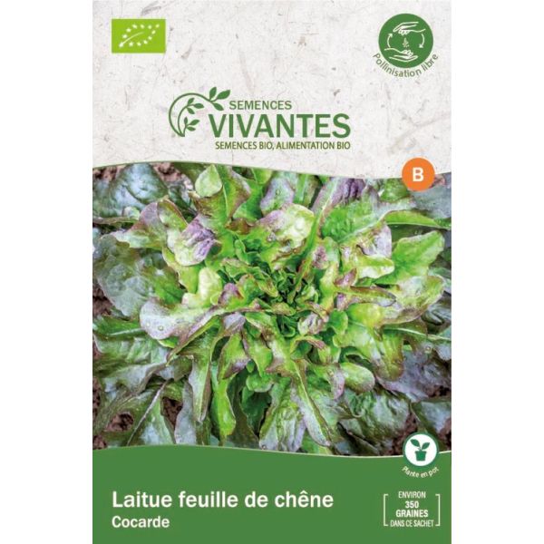 Graines de Laitue feuille de Chêne Bio (Cocarde) - Sachet de 350 graines à planter - Semences Vivantes