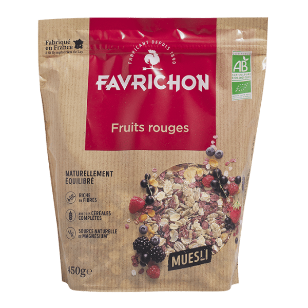 Céréales Muesli Fruits Rouges Bio - 450g - Favrichon