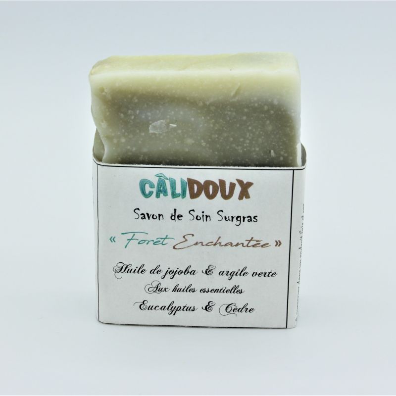 Savon Surgras Bio "FORÊT ENCHANTÉE" - peaux mixtes/grasses - 100g - Câlidoux Calidoux Aroma Cosmétiques - 1